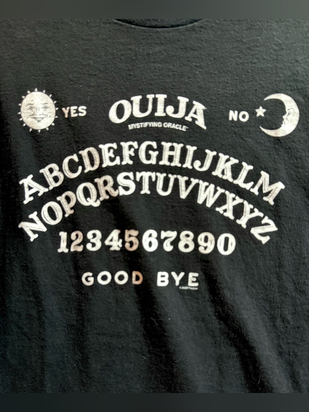 OUIJA BOARD Mystifying Oracle Talking Spirit Planchette Seance Ghost T-shirt L
